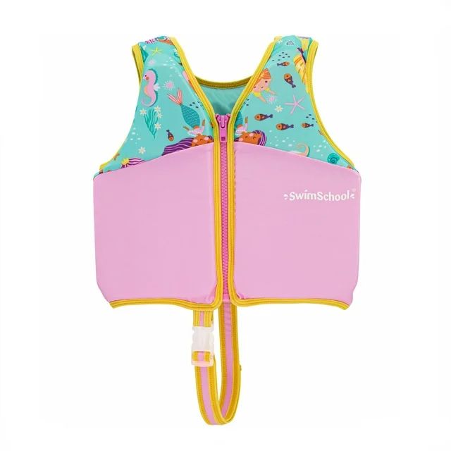 SwimSchool Youth Pink Mermaid Swim Training Vest, Medium/Large, Ages 4-6 Years, Unisex | Walmart (US)
