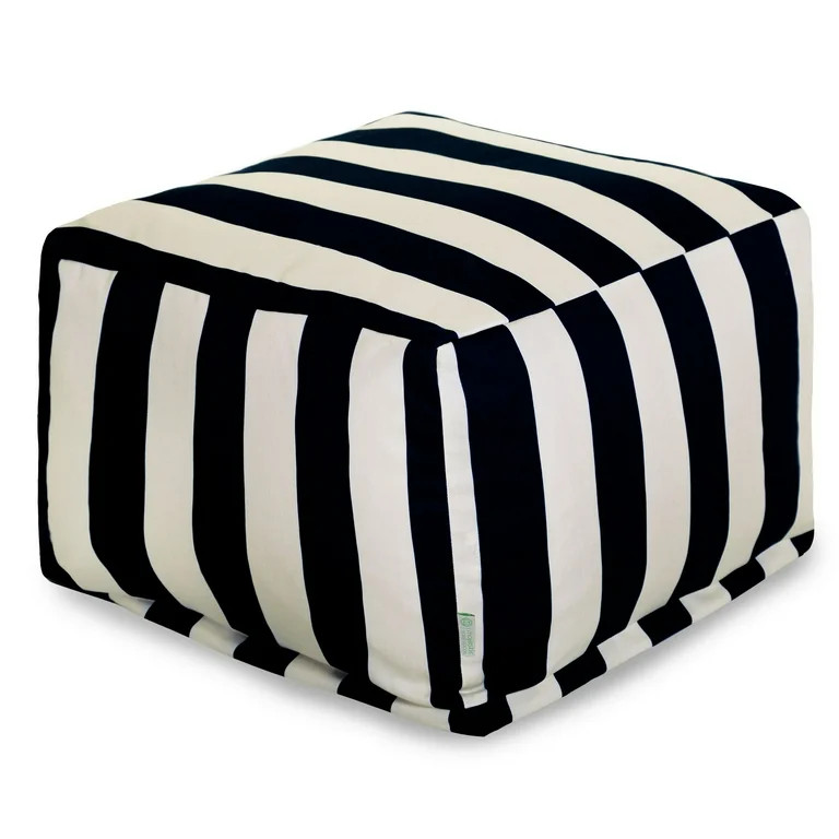 Black Vertical Stripe Large Ottoman | Walmart (US)