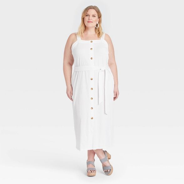 Women's Plus Size Knit Button-Front Dress - Ava & Viv™ | Target