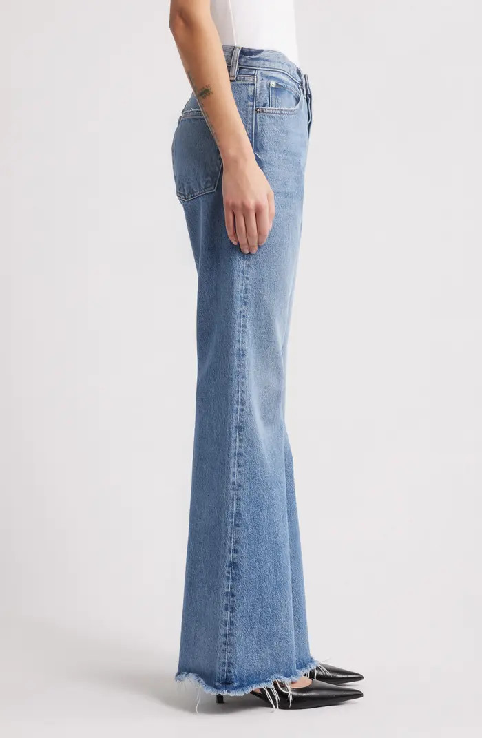 The Lax Frayed High Waist Flare Jeans | Nordstrom