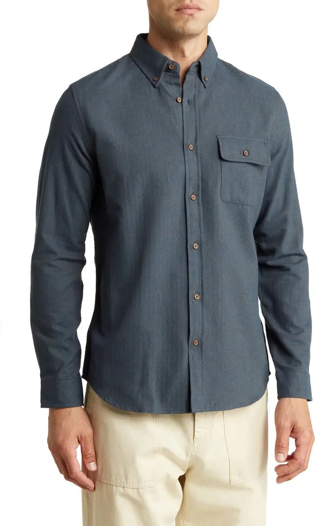 Herringbone Cotton Blend Button-Down Shirt | Nordstrom Rack