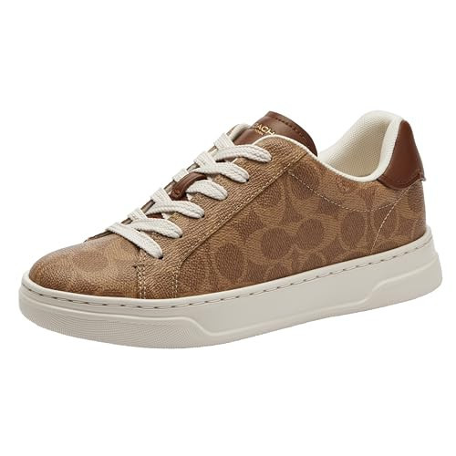 COACH Women's High Line Sneaker, Brown Khaki, 8.5 | Amazon (US)