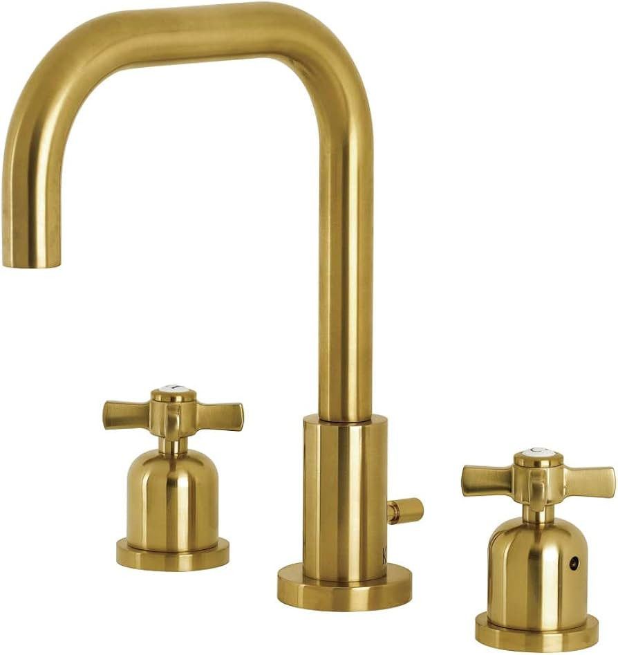 Kingston Brass FSC8933ZX Millennium Widespread Bathroom Faucet, 10.38 x 6.81 x 9.5, Brushed Brass | Amazon (US)