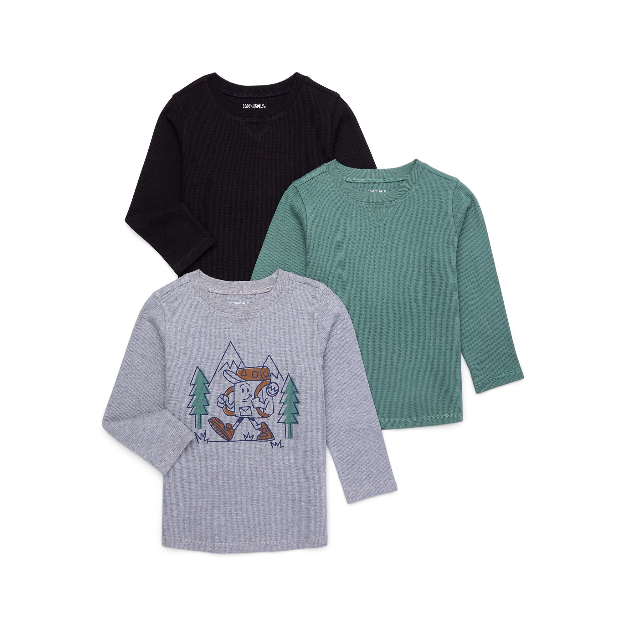 Garanimals Toddler Boys Long Sleeve Thermal Tee, 3-Pack, Sizes 18M-5T | Walmart (US)