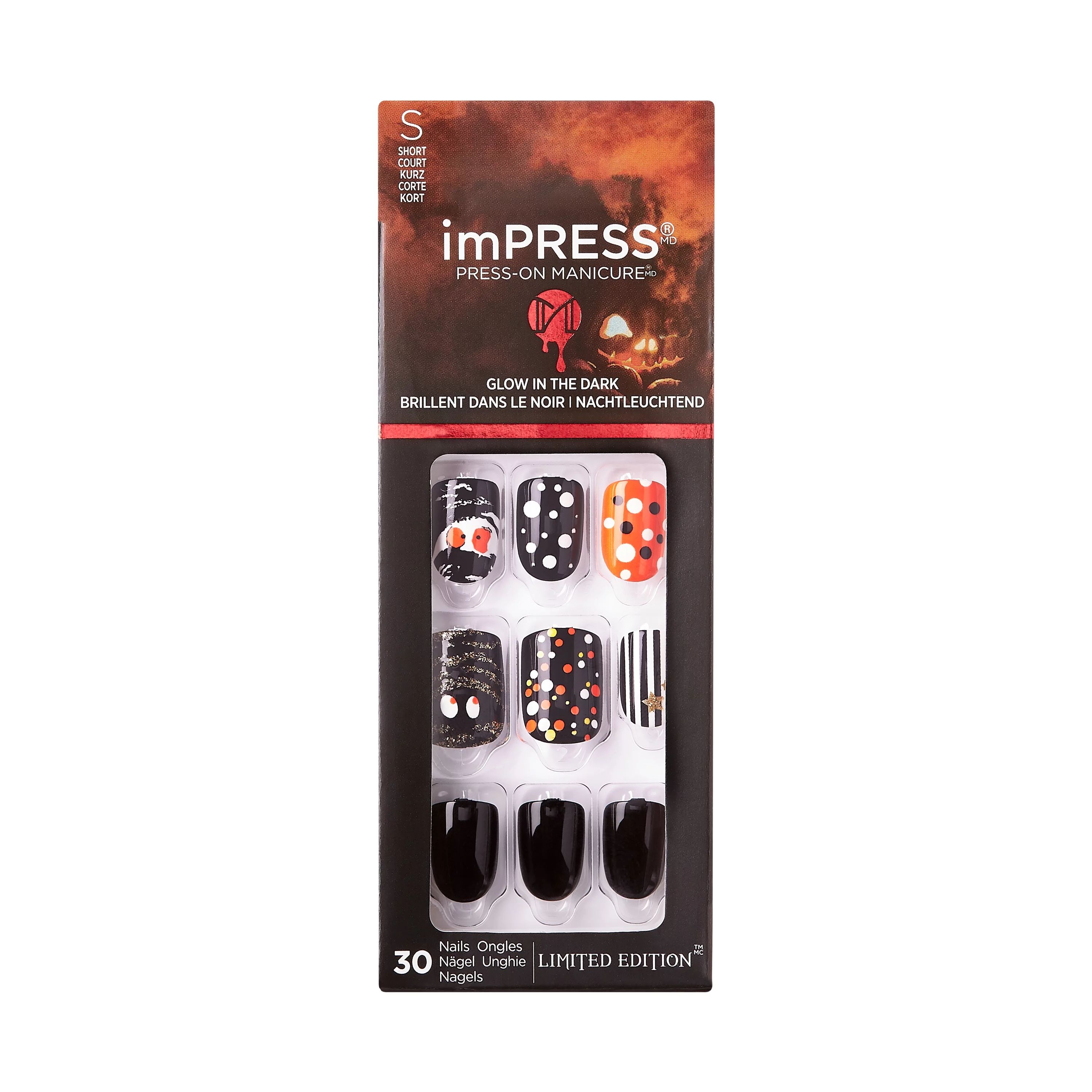 imPRESS Halloween Press-on Manicure, ‘Bone appetit’, 30 Count - Walmart.com | Walmart (US)