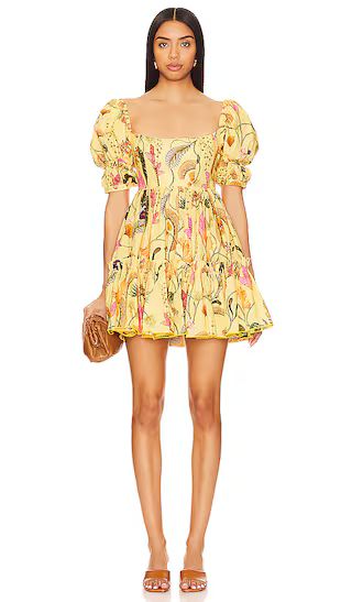 Alaria Habitat Dress in Multicolor Yellow Mini Dress Yellow Wedding Guest Dress Yellow Dress Outfit | Revolve Clothing (Global)