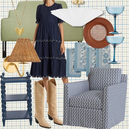 Currently in cart!
Western boots cowboy boots block print upholstery swivel glider martini glass champagne coupe rattan charger tablescape tabletop blue side table rattan sconce heart charm necklace scalloped midi dress sage green headboard fluted flush mount block print table linens Fall wardrobe grandmillennial style Fall fashion Fall boots hostess gift 

#LTKstyletip #LTKhome #LTKshoecrush