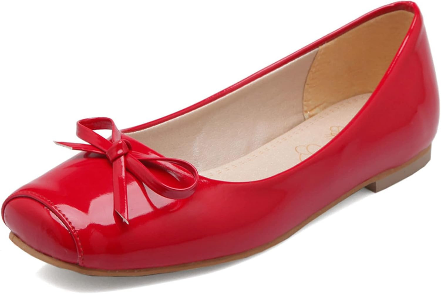 Diuniarza Women Flat Ballet Shoes Square Toe Casual Pumps Slip On Flat Daily Shoes Bows, Size 2-1... | Amazon (CA)