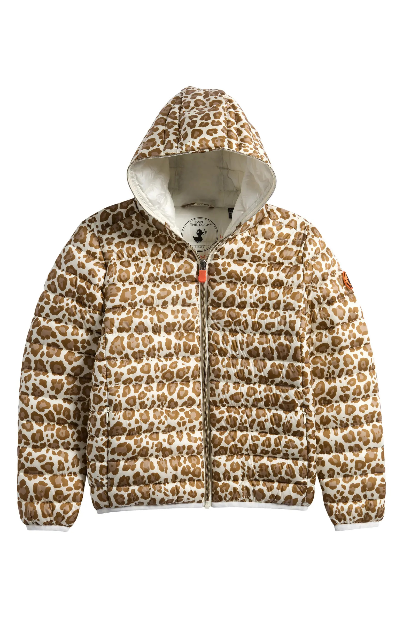 Save The Duck Kids' Leopard Print Hooded Puffer Jacket | Nordstrom | Nordstrom