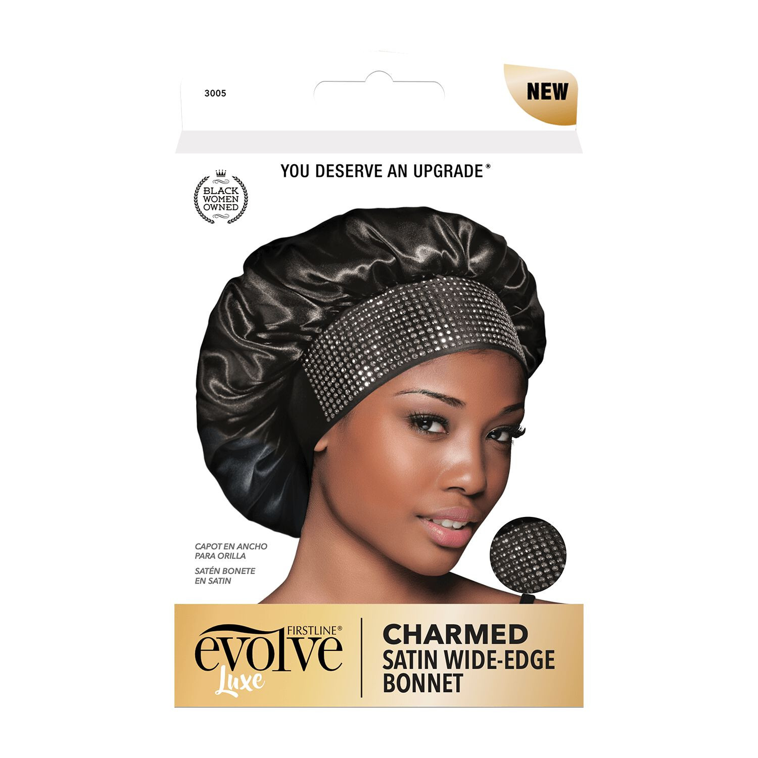 Charmed Satin Wide Edge Bonnet Black | Sally Beauty