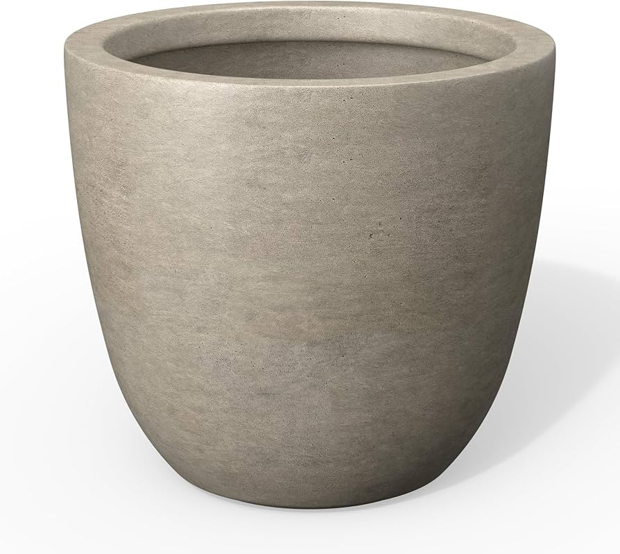 Kante 10 Inch Dia Round Concrete Planter, Indoor Outdoor Large Plant Pot with Drainage Hole and R... | Amazon (US)