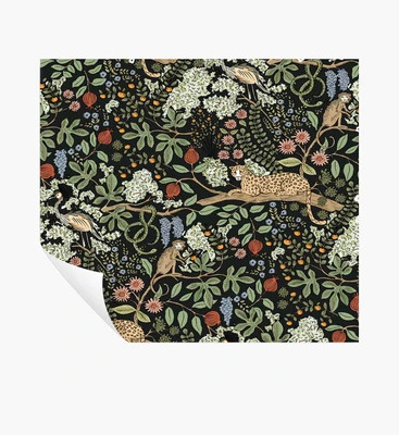 Safari Peel & Stick Wallpaper - Black | Rifle Paper Co.