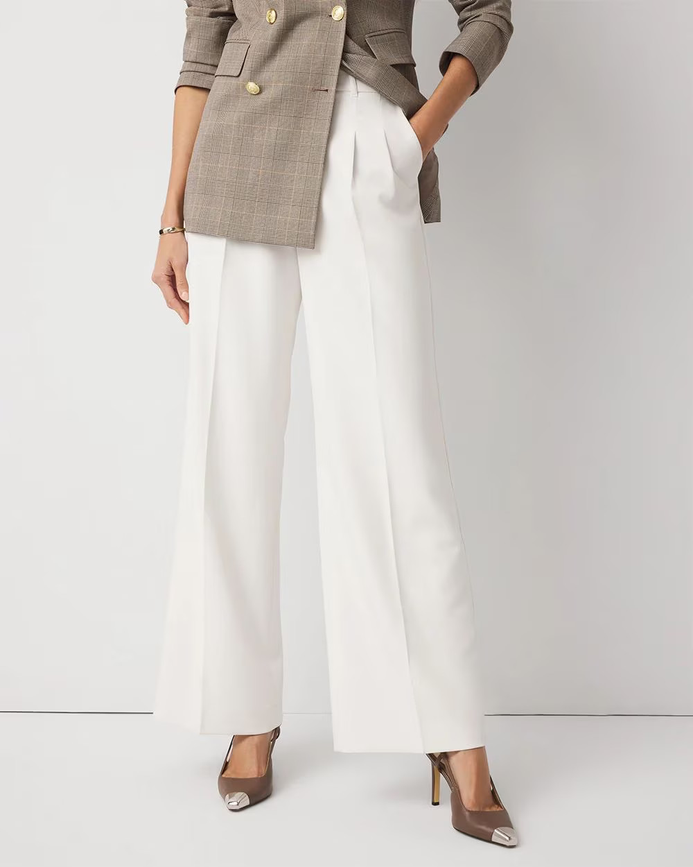 Pleated Wide Leg Pant | White House Black Market