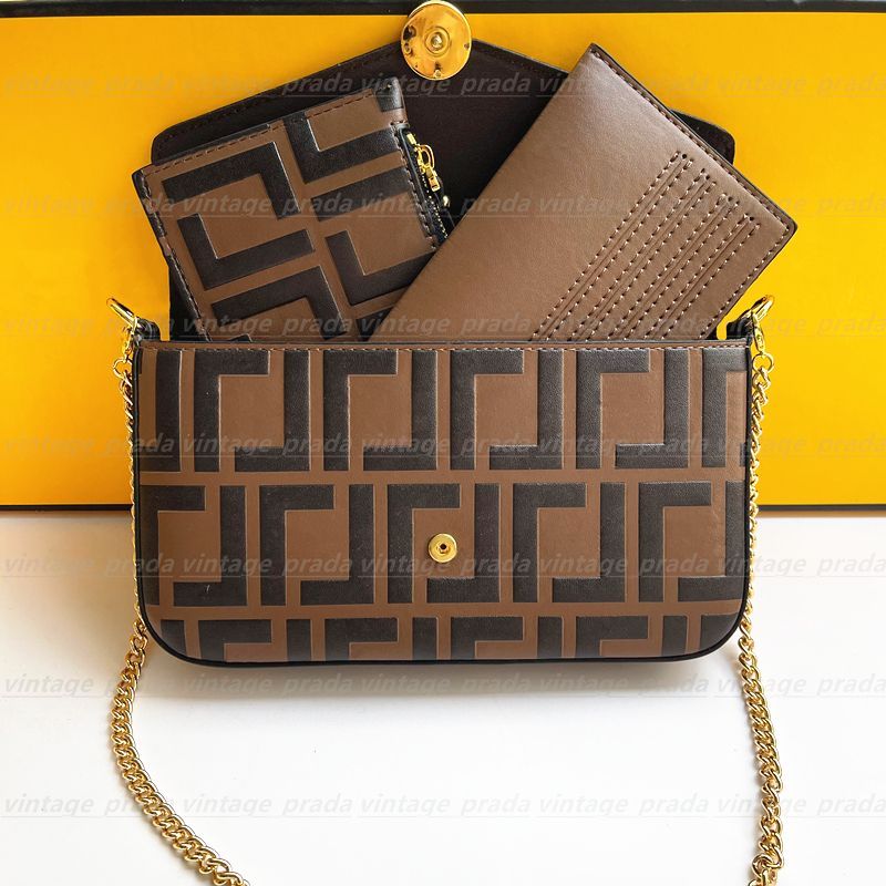 3 piece f brand luxury designer hobo women shoulder bag Fashion chain Tote clutchbag Crossbody ba... | DHGate