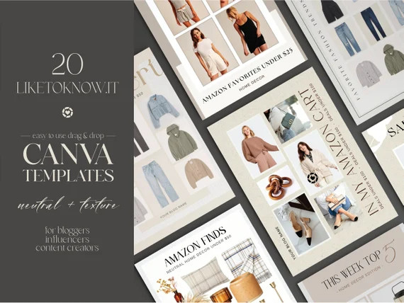 20 LTK Canva Templates Neutral Liketoknowit Template - Etsy | Etsy (US)