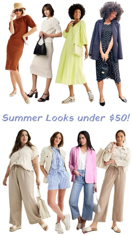 All of these looks are so versatile, and all of the pieces are under $50! Several are under $25! Everything pictured comes in multiple colors, too.
……………
kohls finds summer outfit summer fashion baby shower dress wedding guest dress casual wedding dress casual wedding guest dress spring outfit linen pants linen top button down shirt linen shirt denim jacket jean jacket blazer outfit ideas wide leg jeans crop jeans front pocket jeans dress under $50 dress under $30 mother’s day gift ideas office outfit work outfit plus size pants plus size dress plus size linen pants blazer outfit idea pink blazer white tee and jeans best jeans sweater set skirt set matching set cream jacket khaki pants casual pants loose pants matching set striped set striped shorts elastic waist shorts graduation outfit graduation dress citron green dress black and white outfit black and white dress summer trends travel look travel outfit errands outfit classy outfit mom uniform mom look brunch outfit straw purse straw tote summer sandals platform sandals 

#LTKfindsunder50 #LTKwedding #LTKworkwear