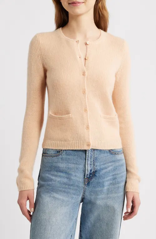 DÔEN Cashmere Cardigan in Light Peach Sorbet at Nordstrom, Size Large | Nordstrom