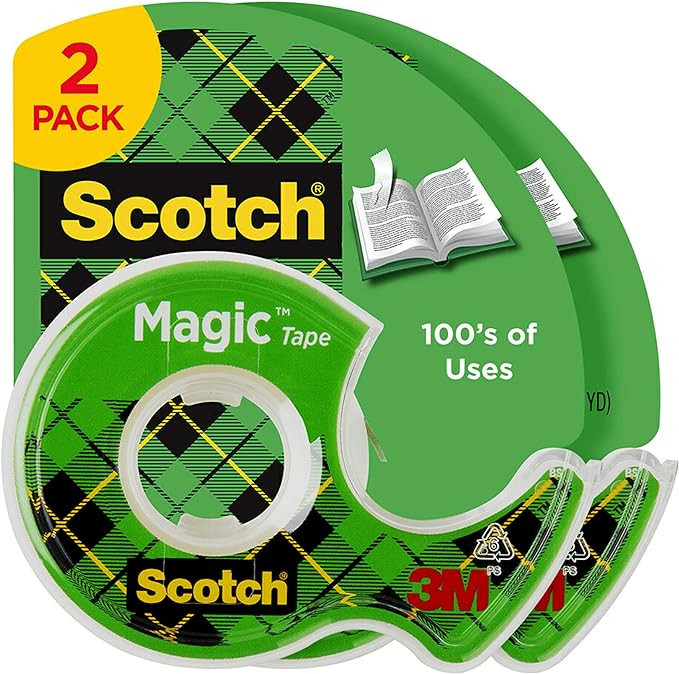 Scotch Magic Tape, Invisible, Repair Christmas Cards and Use as Holiday Gift Wrap Supplies for Ch... | Amazon (US)