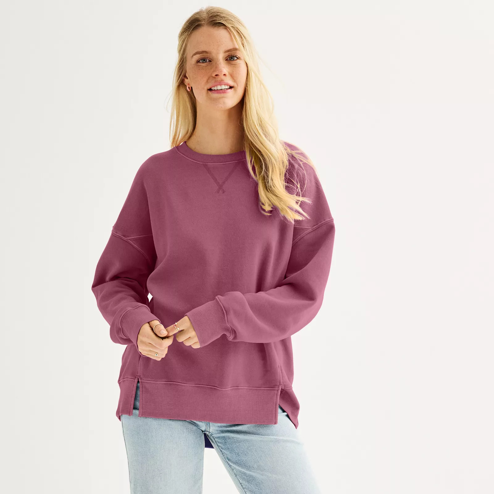 Juniors' SO® Oversized Fleece Tunic Pullover | Kohl's