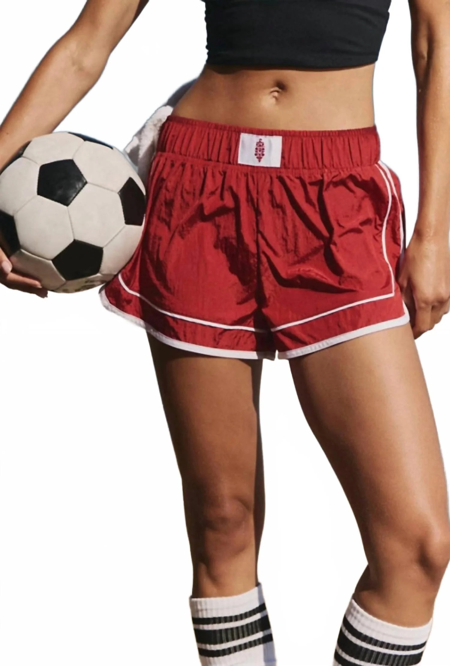 Varsity Blues Short In Cranberry White | Shop Simon