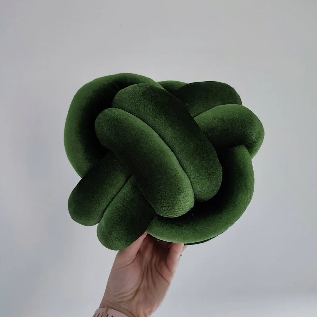 Knot Pillow, Green Knot Pillow, Modern Knot Pillows, Forest Green Knot Pillow, Knot Cushion, Dark... | Etsy (US)