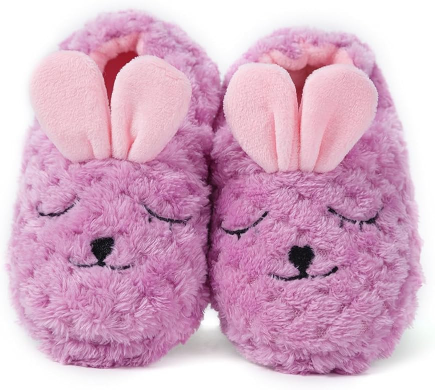 Baby Girl's Premium Soft Plush Slippers Cartoon Warm Winter House Shoes | Amazon (US)
