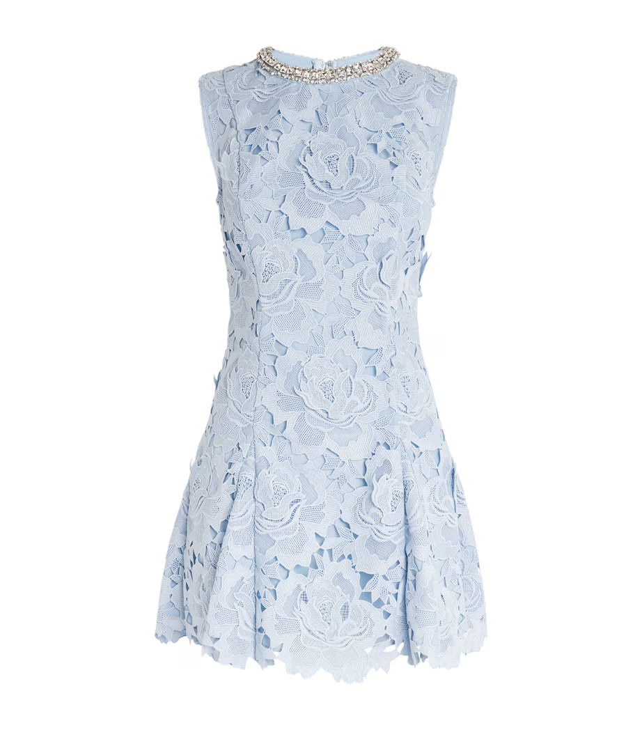 Lace Floral Mini Dress | Harrods