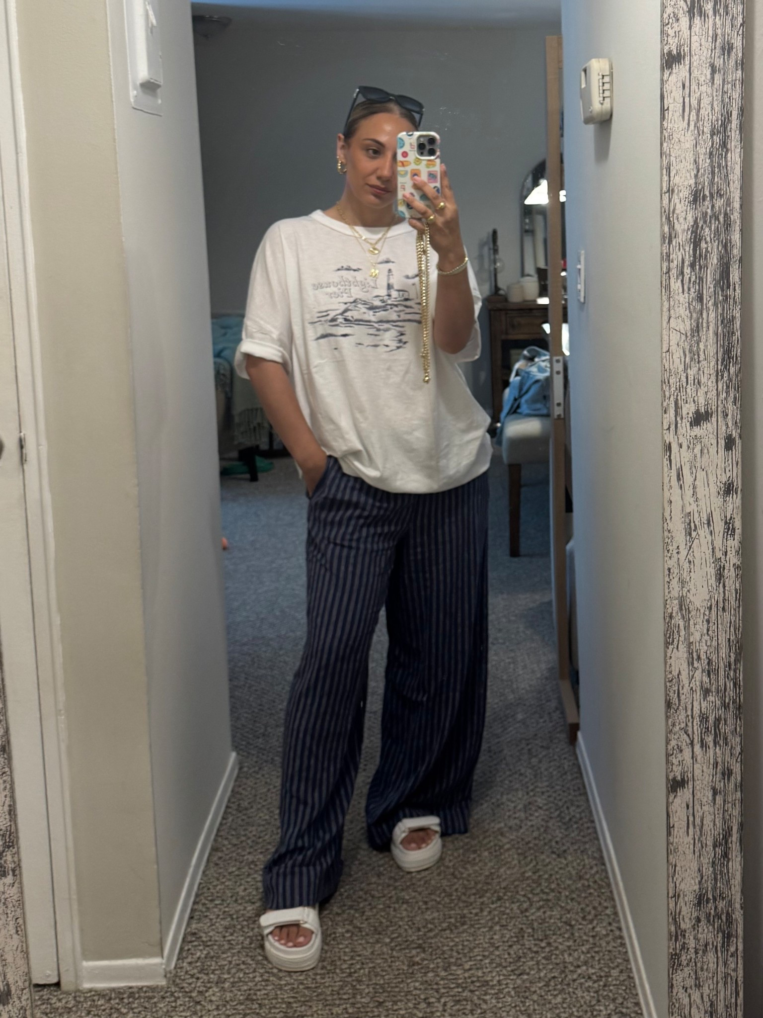 Graphic t shirt from Aerie in Large and linen pants from American Eagle in Medium 

#LTKOver40 #LTKSaleAlert #LTKSummerEdit