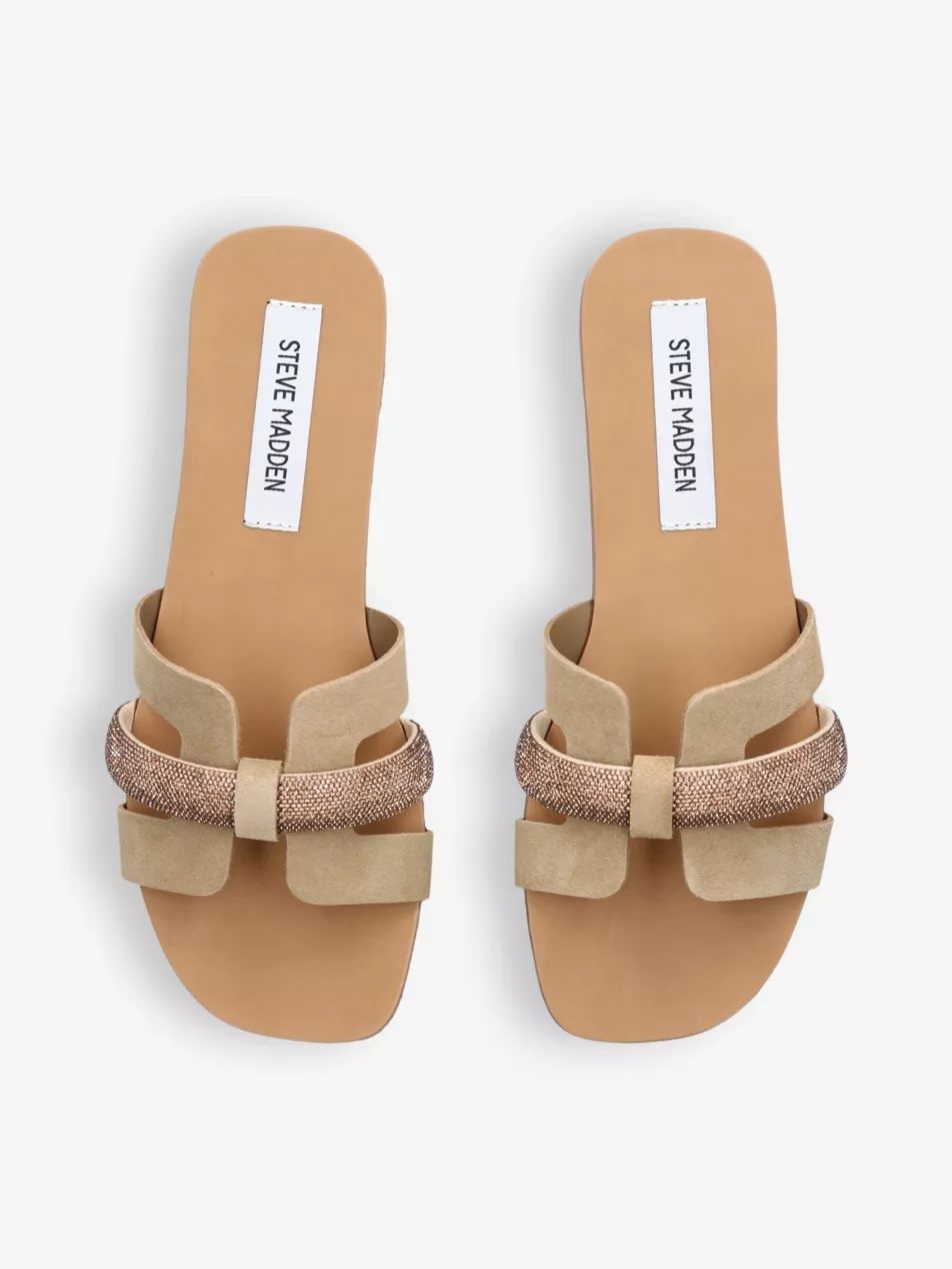 Edriah embellished-strap flat leather sandals | Selfridges