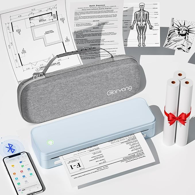 Inkless Portable Printer for Travel, Wireless Thermal Printer Supports 8.5" x 11" US Letter Size,... | Amazon (US)