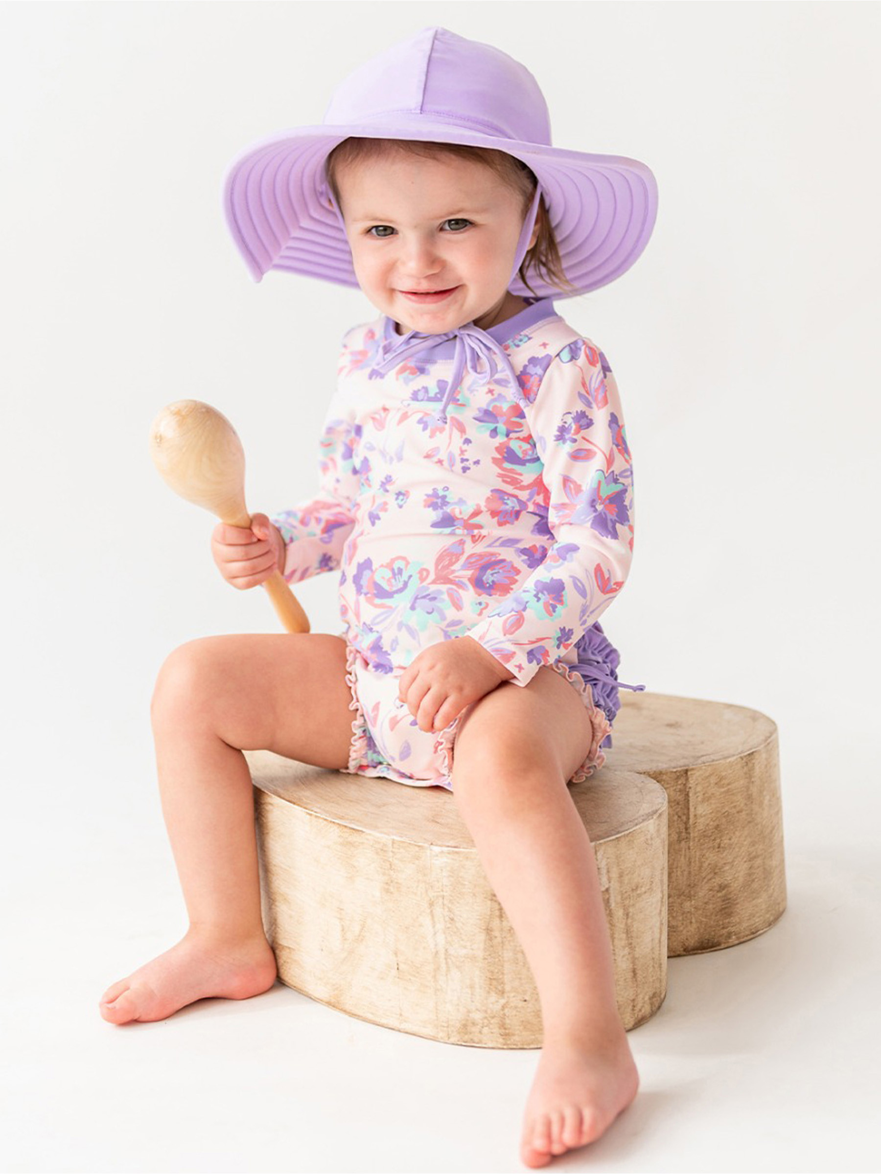 Long Sleeve One Piece Rash Guard | RuffleButts / RuggedButts