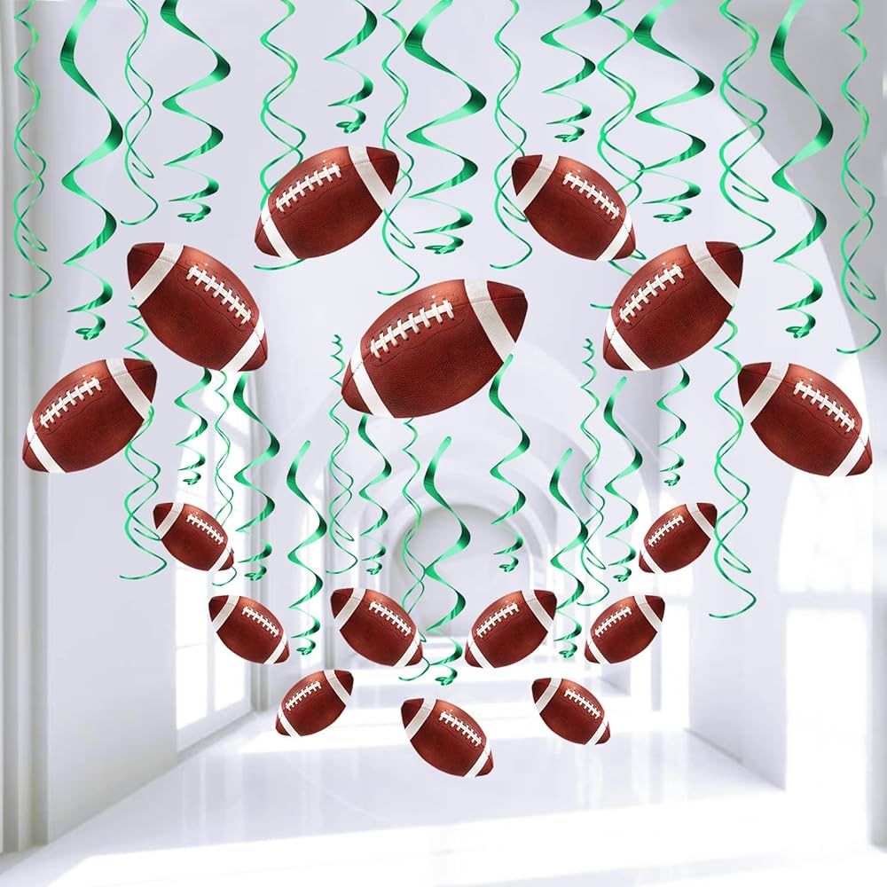 FRIDAY NIGHT Super Bowl 30pcs Football Party Hanging Swirl Football Party Decorations for Bowl Pa... | Amazon (US)