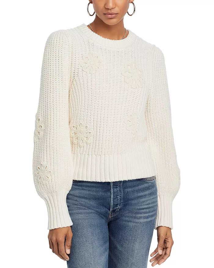 Romy Crewneck Floral Appliqué Sweater | Bloomingdale's (US)