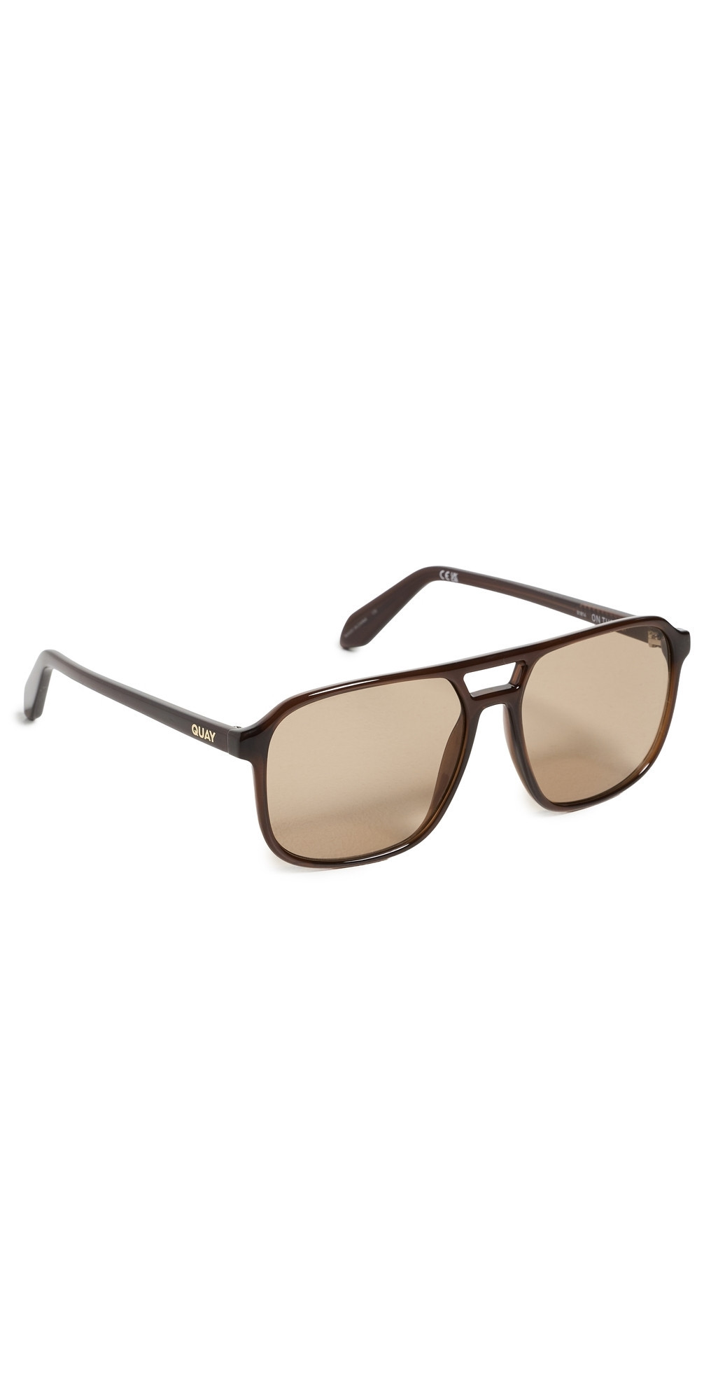 Quay On The Fly Sunglasses Dark Brown/Tan One Size | Shopbop