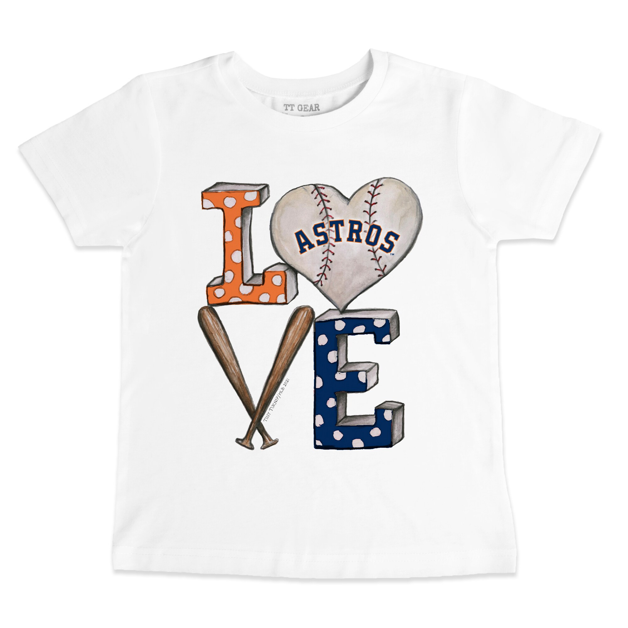 Houston Astros Tiny Turnip Youth Baseball Love T-Shirt - White | Fanatics