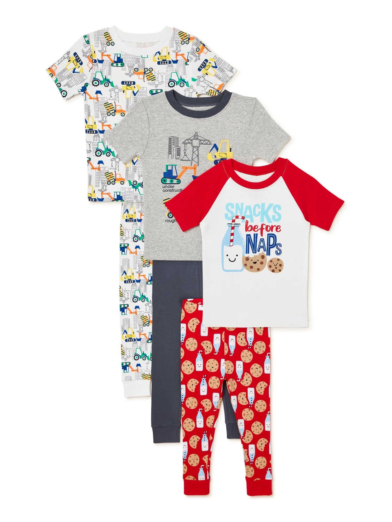 Wonder Nation Baby and Toddler Boy Snug-Fit Cotton Pajama Sets, 6-Piece, Sizes 12M-5T - Walmart.c... | Walmart (US)
