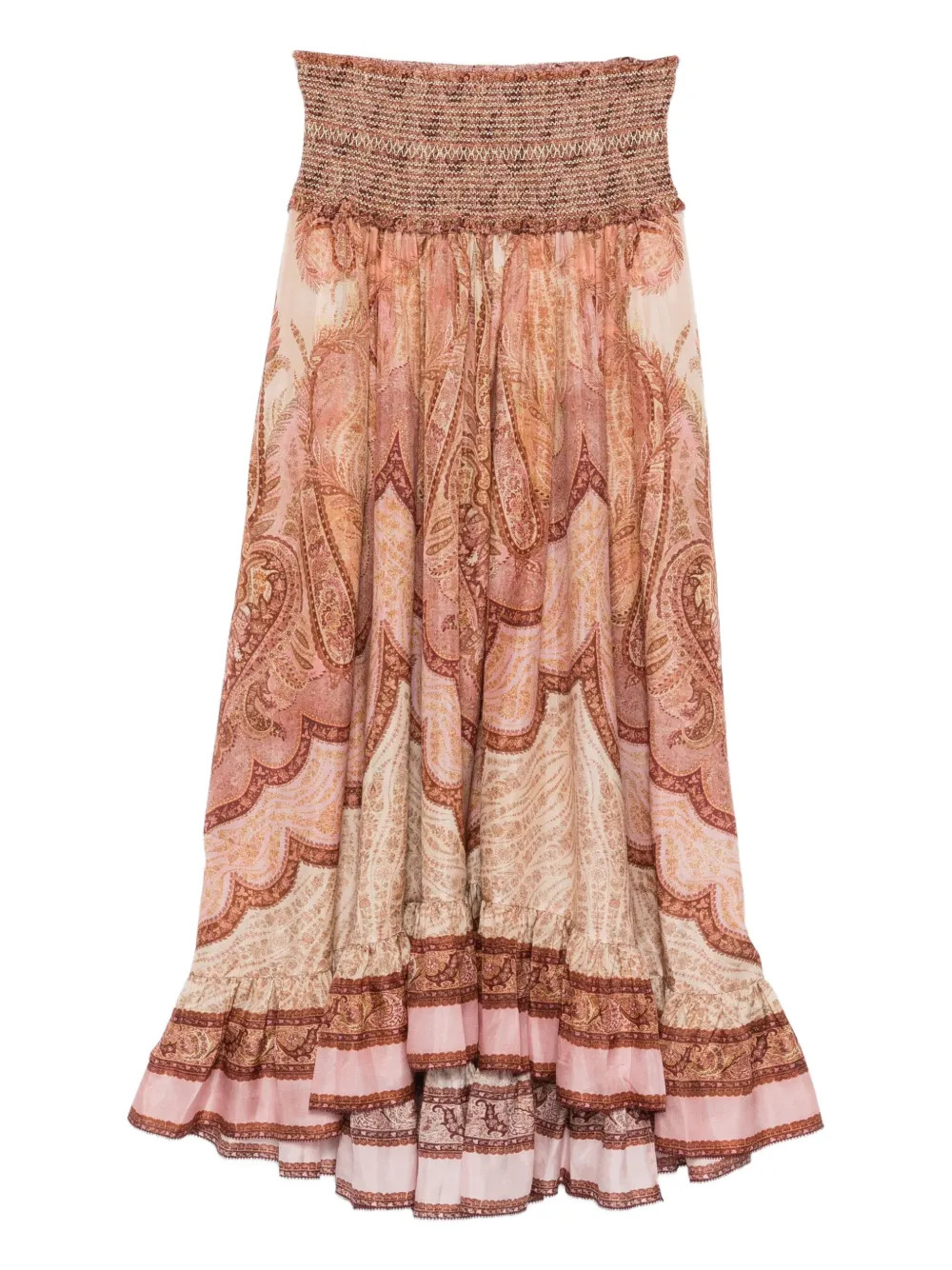 ZIMMERMANN Wanderlust paisley-print midi skirt - Red | Farfetch Global