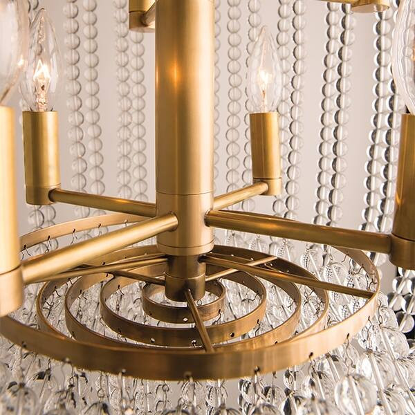 Hudson Valley Royalton 8-light Aged Brass Pendant, Clear Crystal Shade | Bed Bath & Beyond
