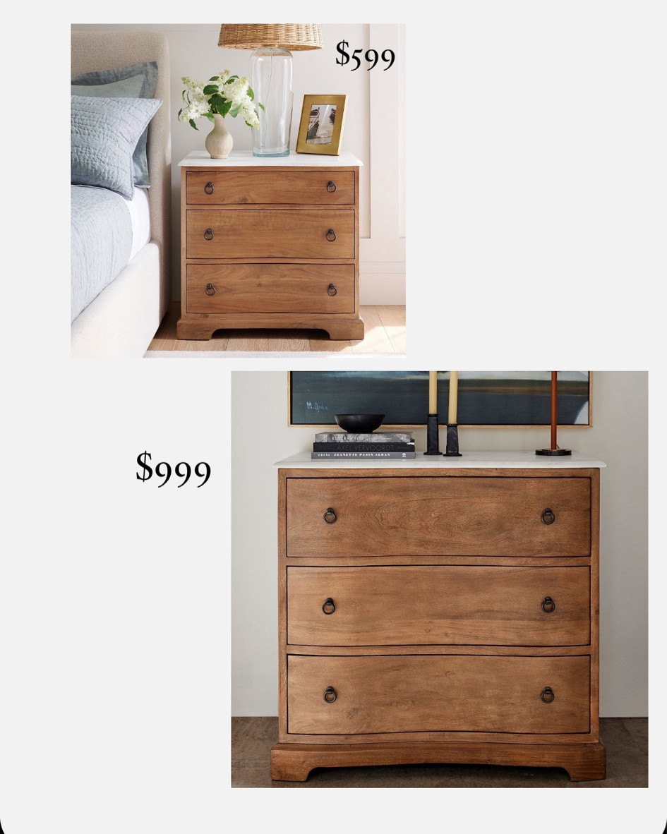 Pottery Barn marble top dresser and nightstand 

#LTKSummerSales #LTKSaleAlert #LTKHome
