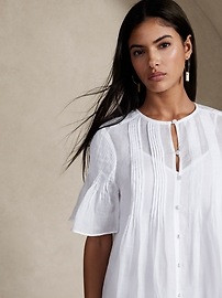 Ramie Pintuck Dress | Banana Republic (US)