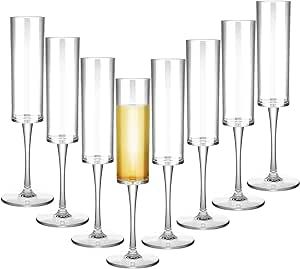 Lauwell Champagne Flutes Goblets Plastic Acrylic Wine Toasting Goblets Crystal Disposable Cocktai... | Amazon (US)