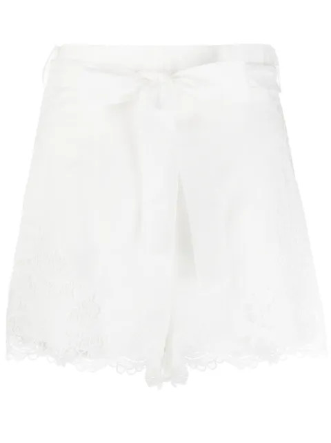Zimmermann Belted Scallop Hem Shorts - Farfetch | Farfetch (US)