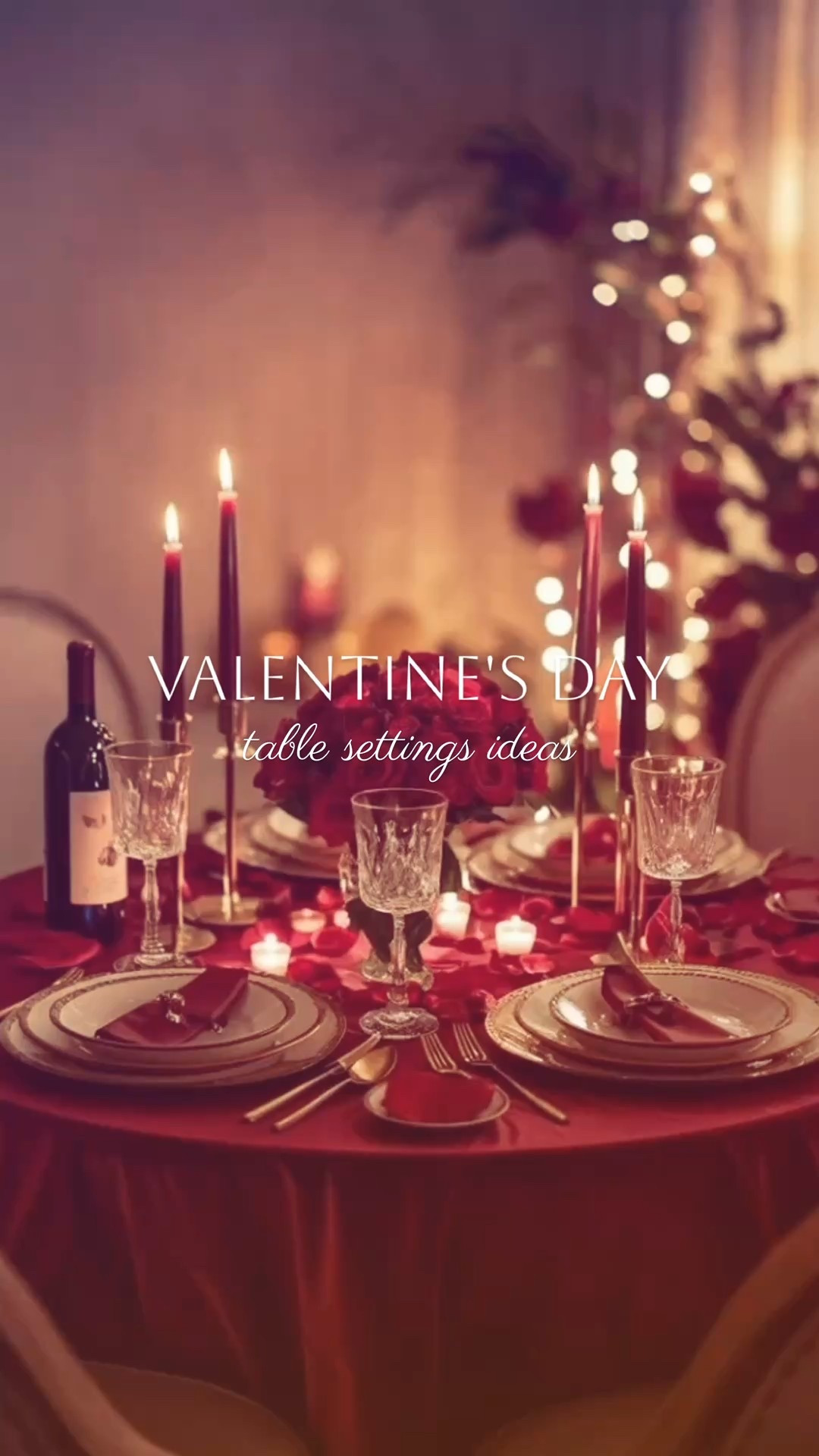 Looking for Valentine's Day table decor ideas? Just say no more! I discovered these beautiful tablescape inspirations on Pinterest. Here's what you'll need: candles, flower petals and arrangements, a tablecloth, linen napkins, a set of dishes or mix-and-match options, and wine glasses. I've provided links to similar items. Use what you already have at home and consider adding new pieces if your budget permits. Remember to order soon, Valentine's Day is just around the corner!

#ltkvalentinesday
#ltkfindsunder50
#ltkfindsunder100
#tabledecor
#tablesetting
#valentinedecor

#LTKsale #LTKhome #LTKdatenight