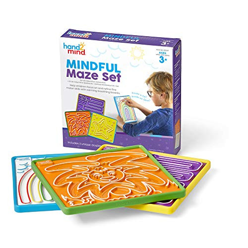 hand2mind Mindful Maze Boards, Learn Breathing Patterns, Mindfulness for Kids Anxiety Relief, Tactile Sensory Toys, Play Therapy Toys, Social Emotional Learning Activities, Calm Down Corner Supplies | Amazon (US)