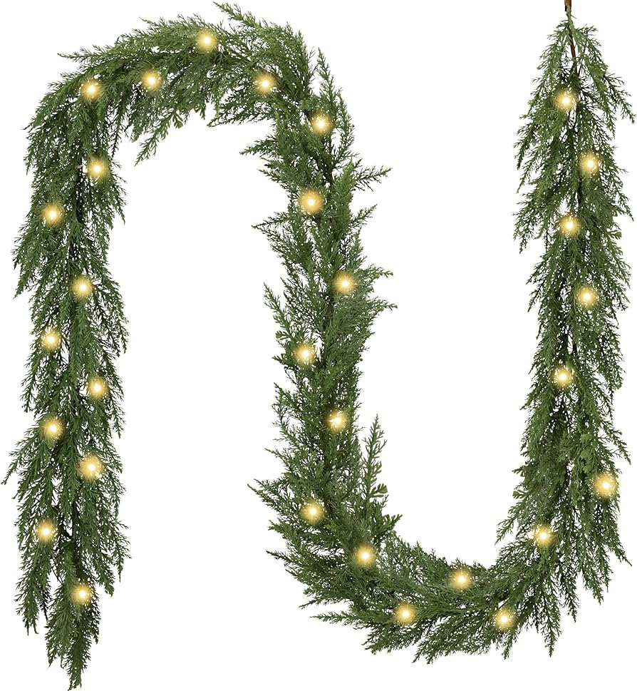 Valery Madelyn 9ft/275cm Christmas Garland with Lights, Pre Lit Norfolk Pine Garland with 30 LED ... | Amazon (UK)