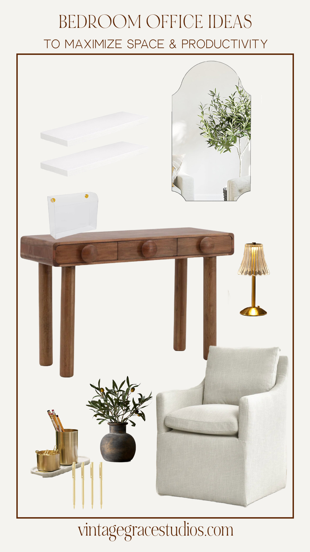 Bedroom office ideas that are both practical & pretty for any small space! Bonus points because it's also renter friendly!  

 #LTKHome