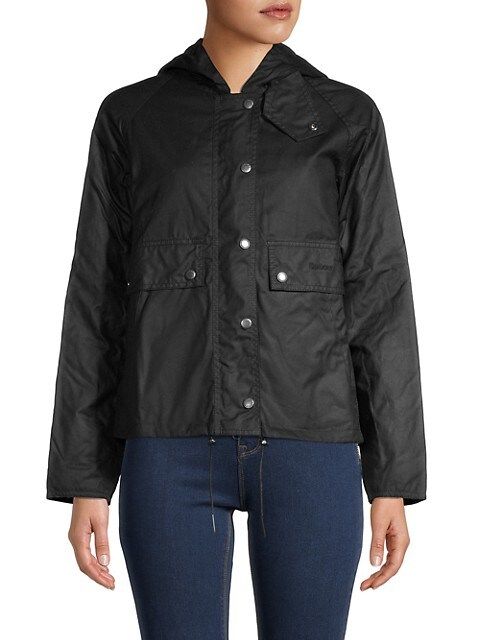 Barbour Naver Waxed Hooded Jacket on SALE | Saks OFF 5TH | Saks Fifth Avenue OFF 5TH
