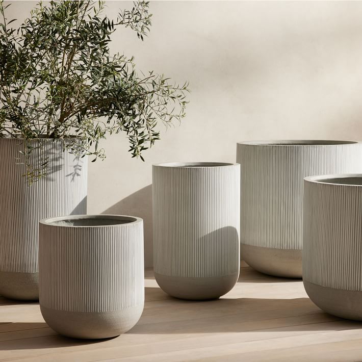 Textured Radius Ficonstone Indoor/Outdoor Planters | West Elm (US)