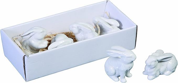 Creative Co-op White Ceramic Bunnies (Set of 6 Pieces) | Amazon (US)