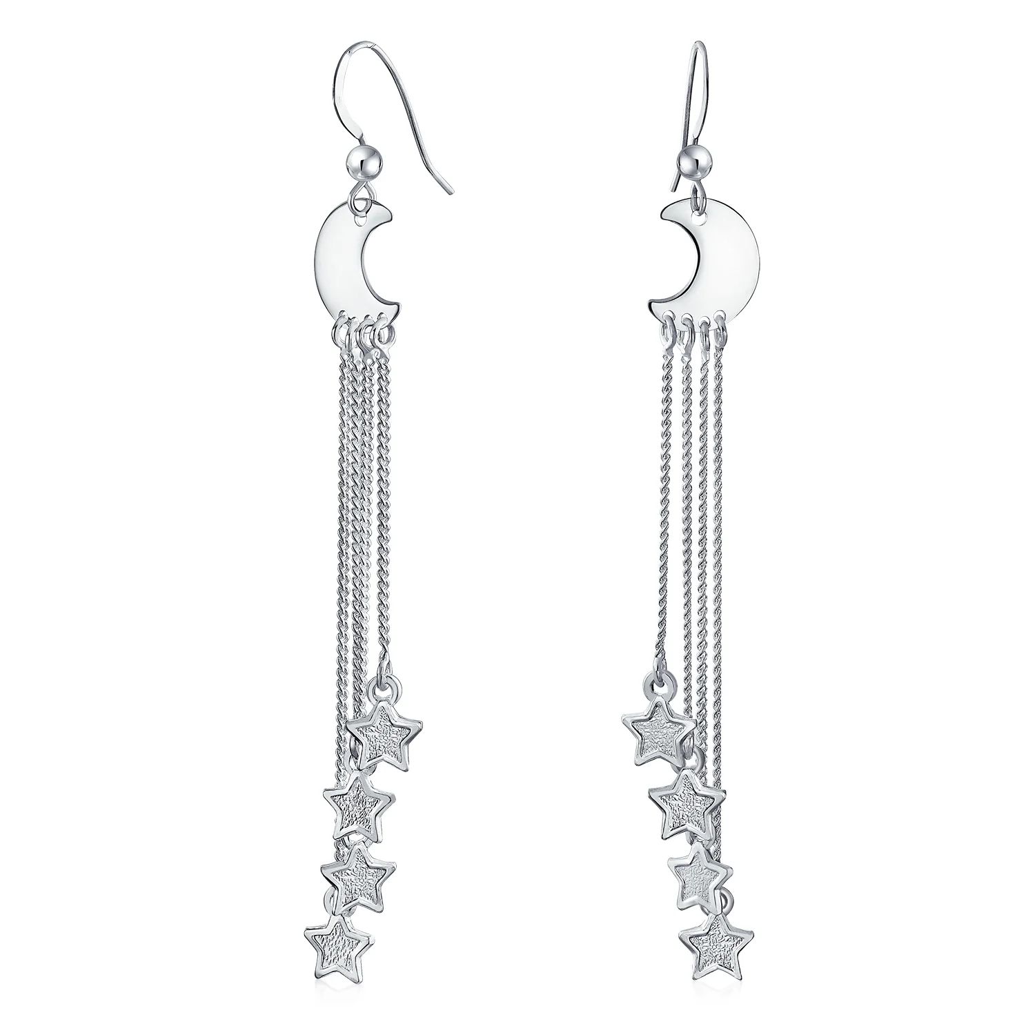 Bling Jewelry Astrology  Celestial Crescent Moon Stars Dangle Earrings .925 Silver | Walmart (US)
